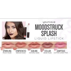 Younique Moonstruck Splash Liquid Lipstick SPARKLING‎ Peach Neutral Nude Makeup